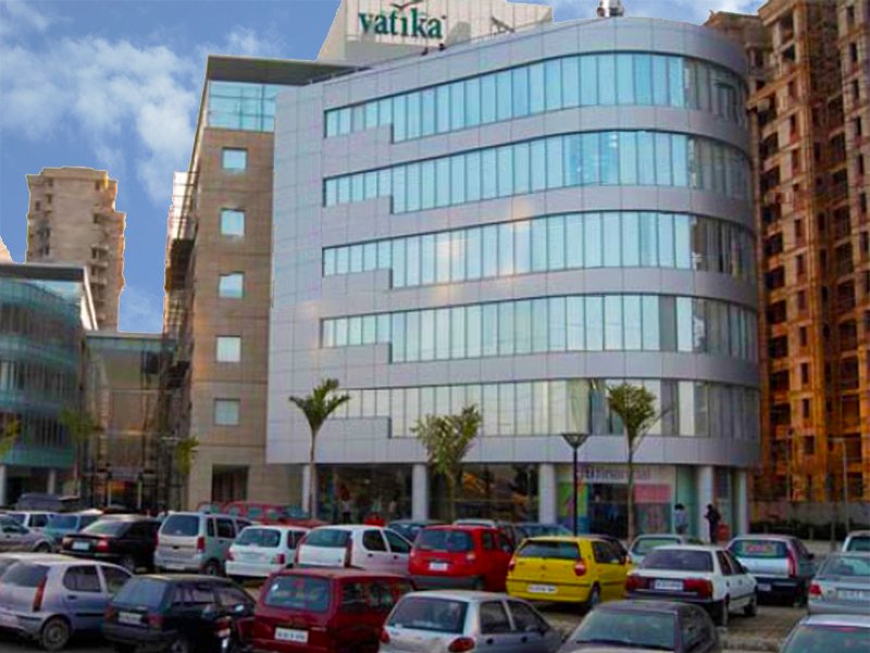 Vatika Atrium tower exterior with 'Vatika' signage, Golf Course Road
