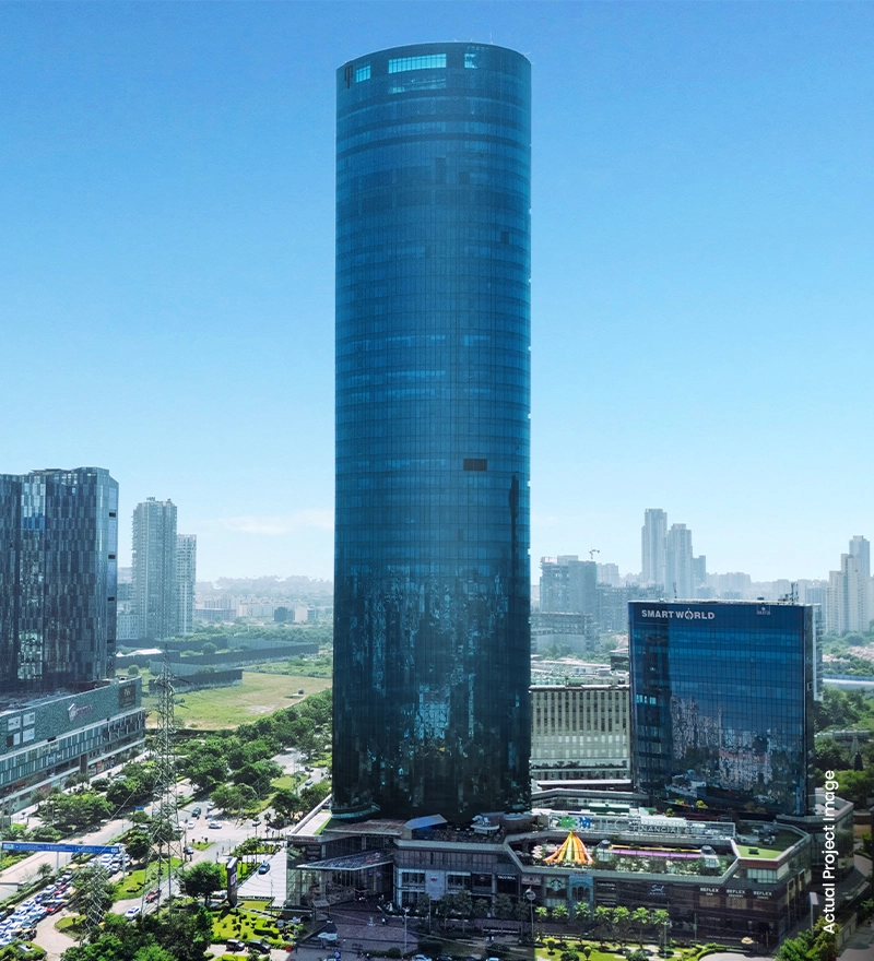 Daytime exterior of the M3M IFC tower