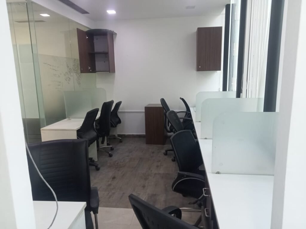 Workstation area inside a leased office space