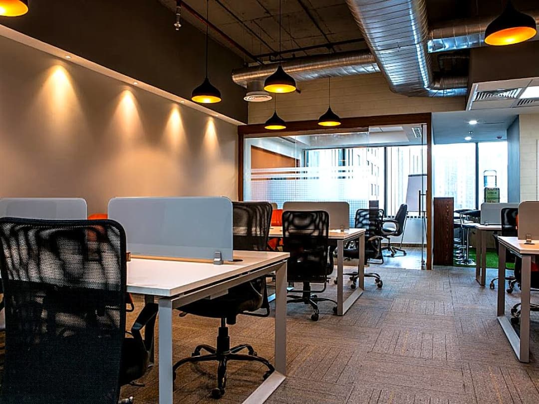 Furnished office interior in a Udyog Vihar Phase 3 commercial building