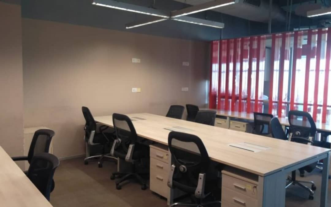 Furnished office interior in a Sector 32 commercial building